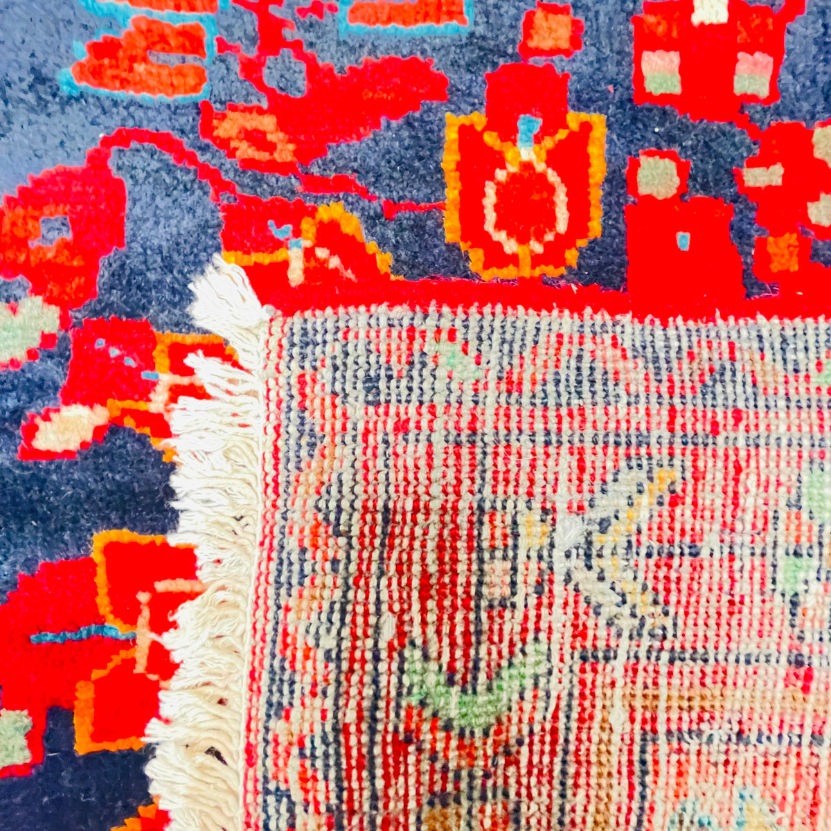 Orientteppich Rot Blau Stern-Medaillon, handgeknüpftes Unikat – Ansicht 9