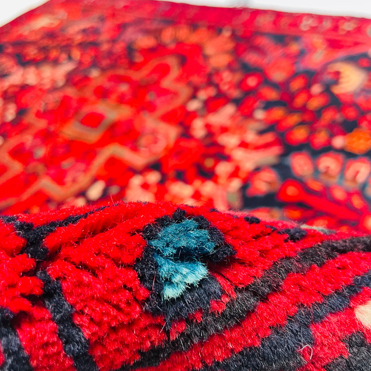 Orientteppich Rot Blau Stern-Medaillon, handgeknüpftes Unikat – Ansicht 7