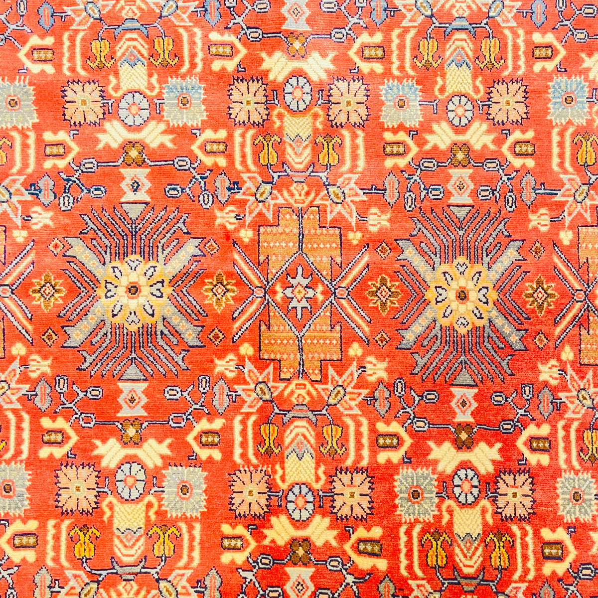 Orientteppich Rot Beige Allover-Muster, handgeknüpftes Unikat – Ansicht 6