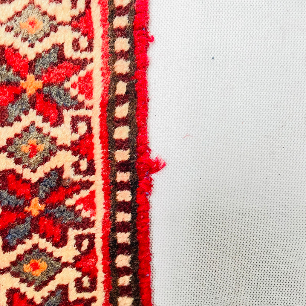 Orientteppich Rot Creme Rauten-Medaillons, handgeknüpftes Unikat – Ansicht 10