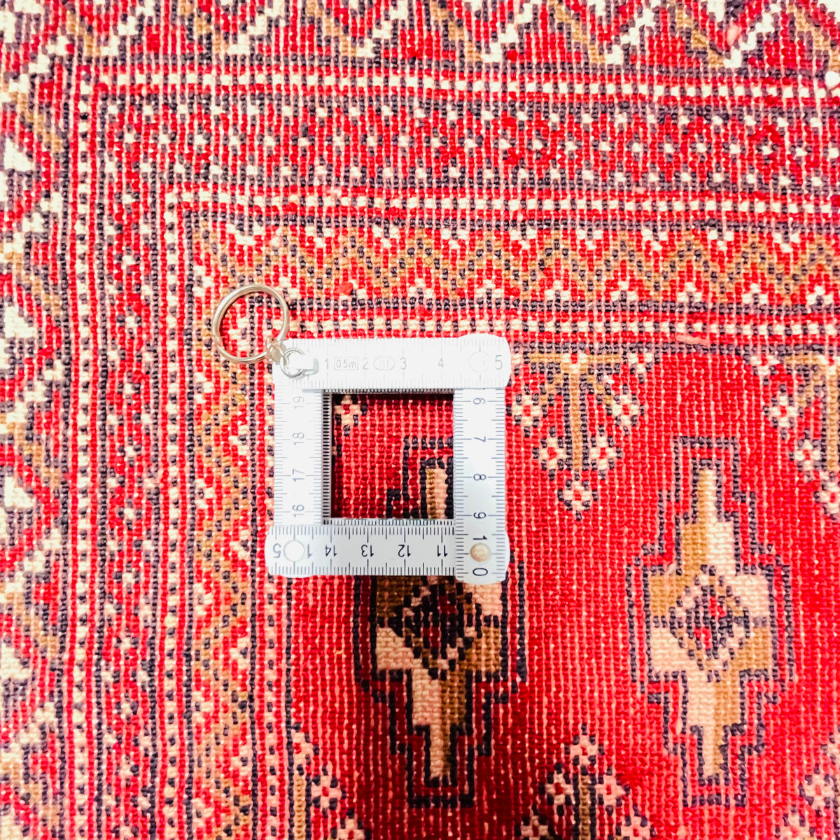 Buchara Orientteppich Rot Geometrisch, handgeknüpftes Unikat – Ansicht 8