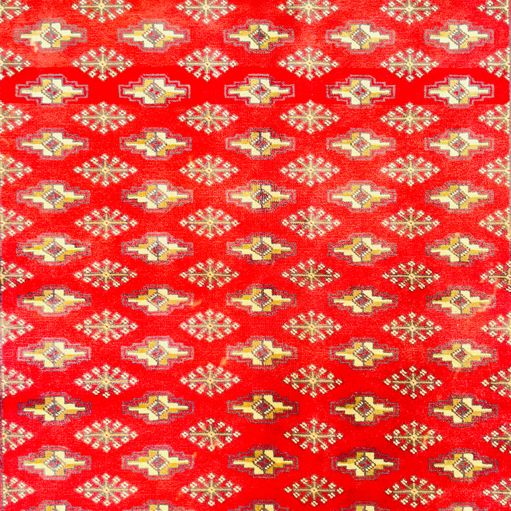Buchara Orientteppich Rot Geometrisch, handgeknüpftes Unikat – Ansicht 6