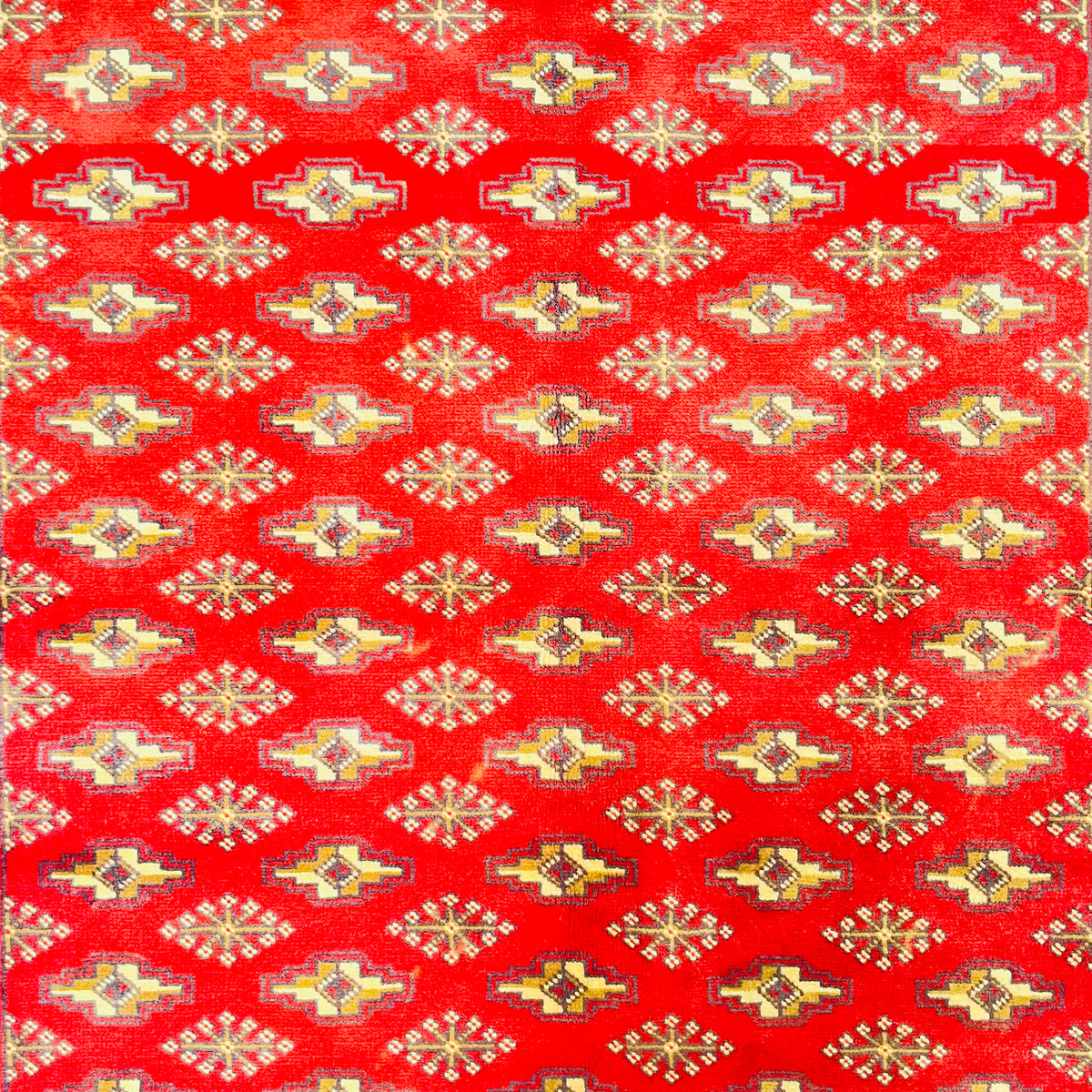 Buchara Orientteppich Rot Geometrisch, handgeknüpftes Unikat – Ansicht 6