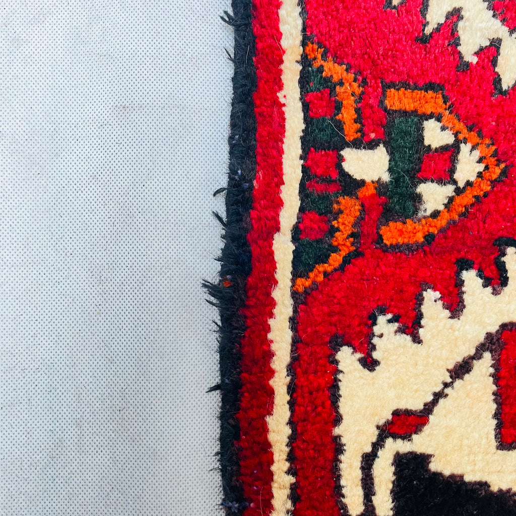 Orientteppich Rot Blau Geometrisch Medaillon, handgeknüpftes Unikat – Ansicht 11