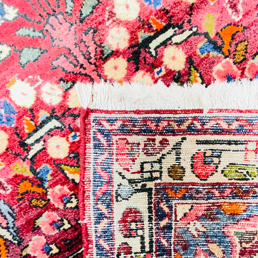 Orientteppich Läufer Rot Floral, handgeknüpftes Unikat – Ansicht 9