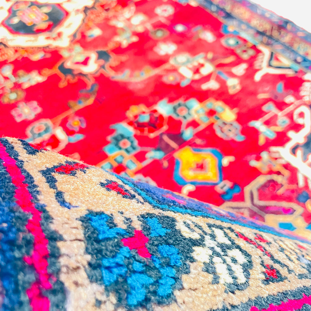 Orientteppich Läufer Rot Blau Medaillon, handgeknüpftes Unikat – Ansicht 7