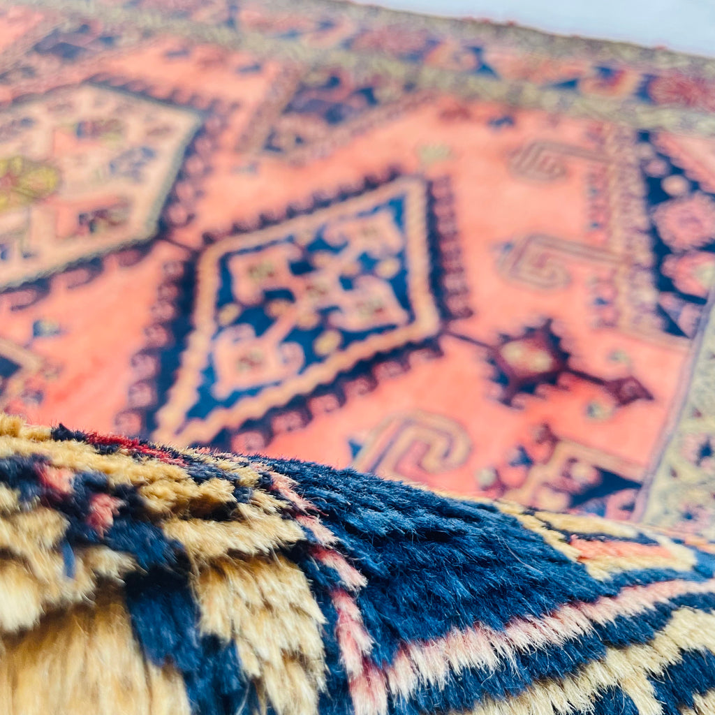 Handgeknüpfter Orientteppich Pfirsich Blau, Unikat – Ansicht 7