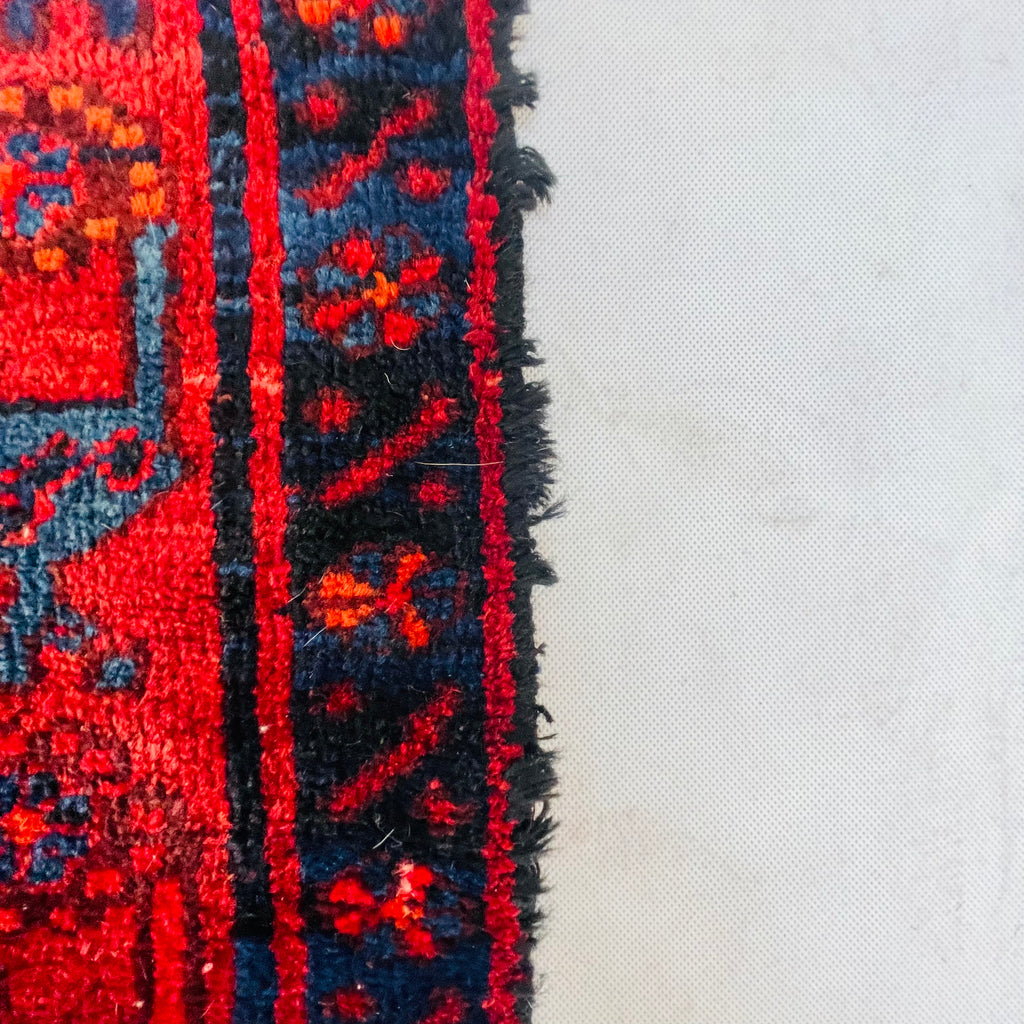 Handgeknüpfter Orientteppich Läufer Dunkelblau Rot, Unikat – Ansicht 10