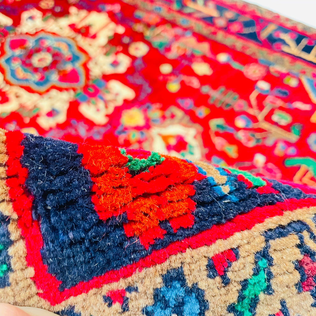 Orientteppich Rot Blau Medaillons, handgeknüpftes Unikat – Ansicht 7