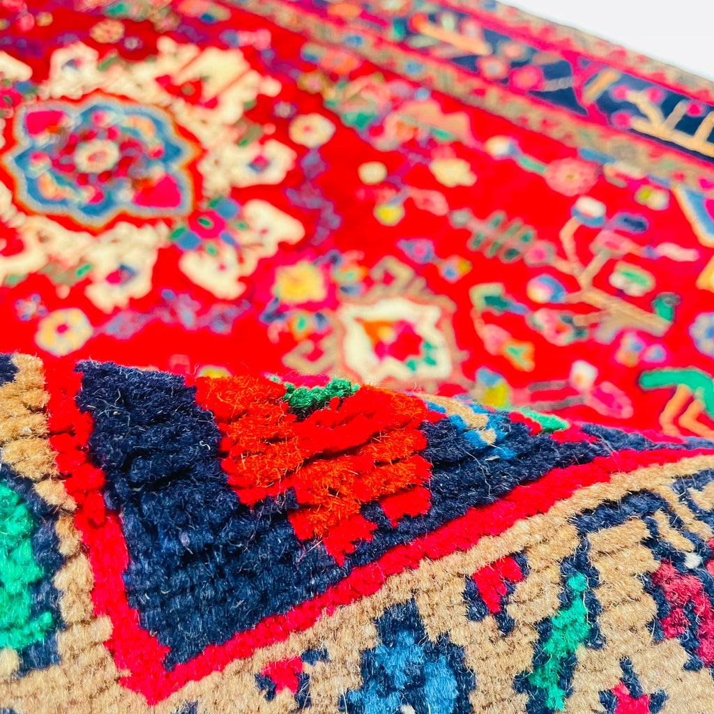 Orientteppich Rot Blau Medaillons, handgeknüpftes Unikat – Ansicht 8