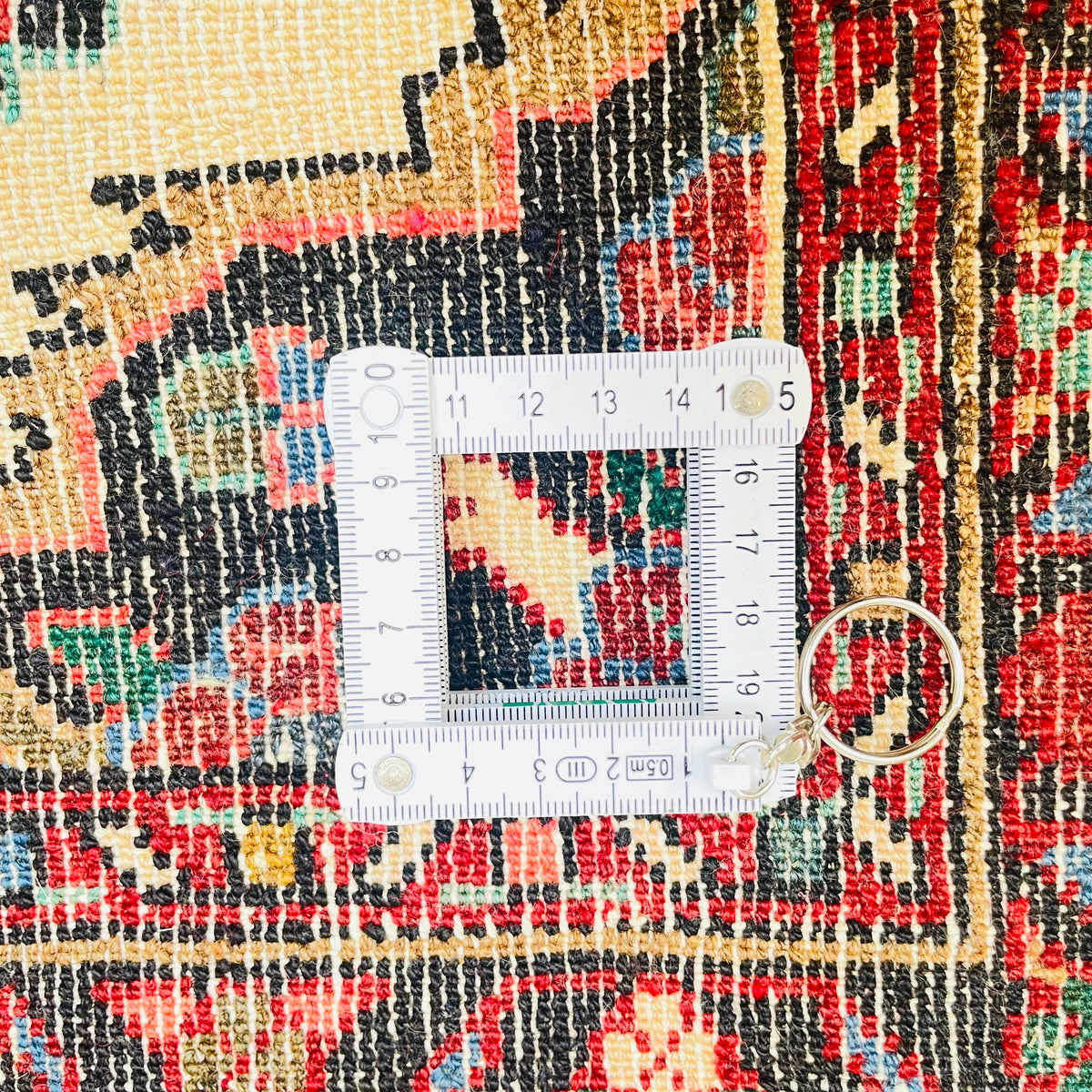 Poshti Orientteppich Beige Rot Medaillon, handgeknüpftes Unikat – Ansicht 8