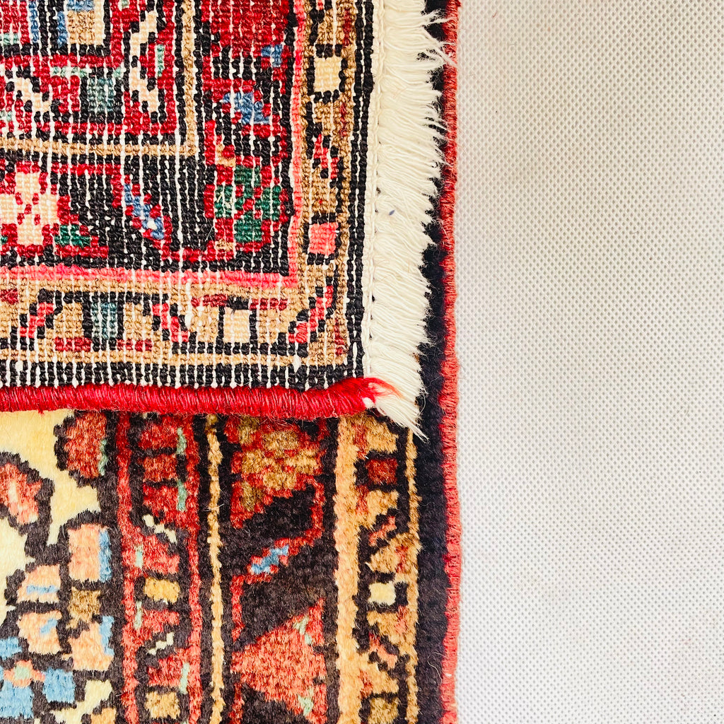 Poshti Orientteppich Beige Rot Medaillon, handgeknüpftes Unikat – Ansicht 9
