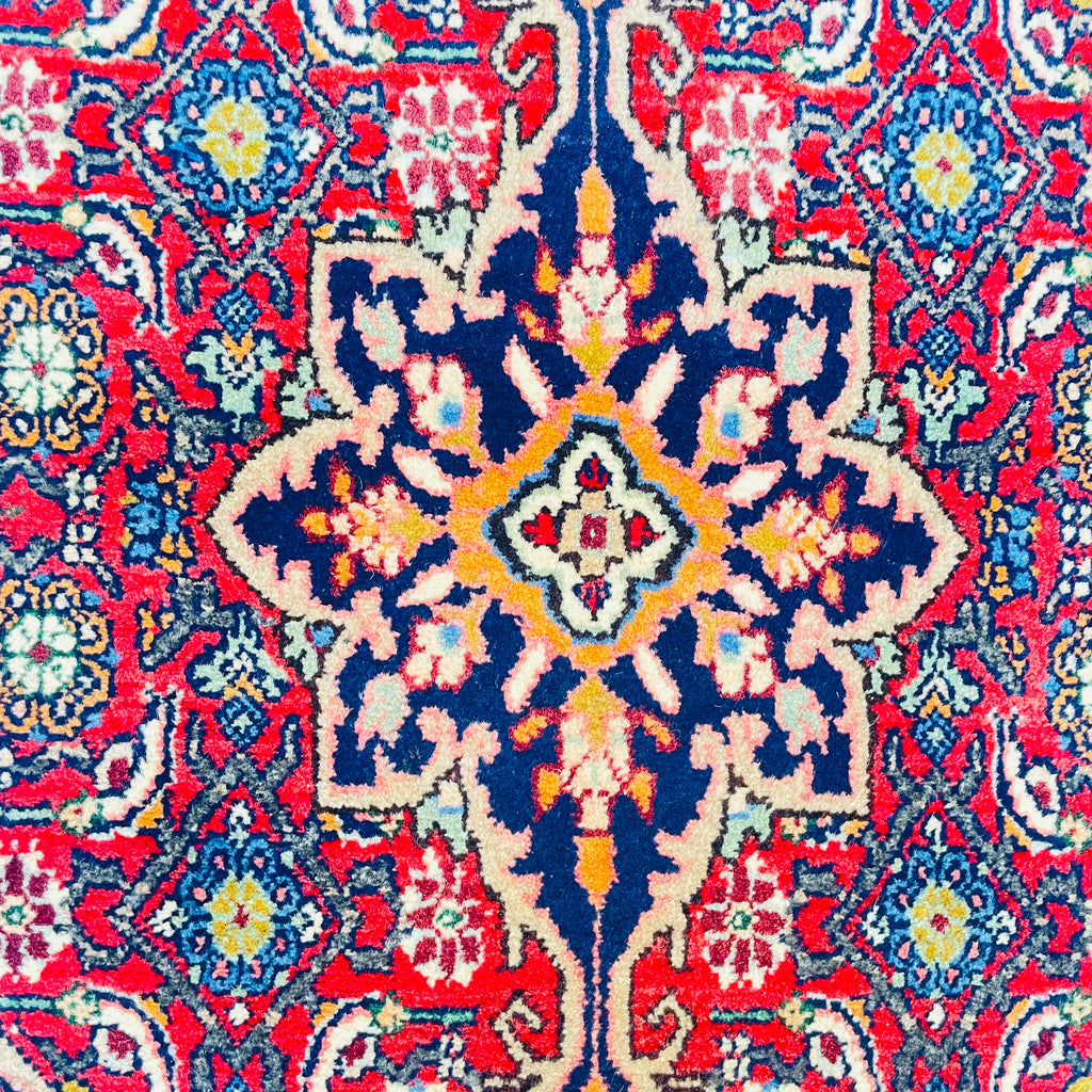 Poshti Orientteppich Rot Blau Sternmedaillon, handgeknüpftes Unikat – Ansicht 7