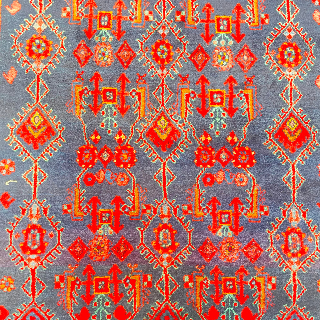 Orientteppich Blau Rot Gelb Rautenfeld, handgeknüpftes Unikat – Ansicht 7