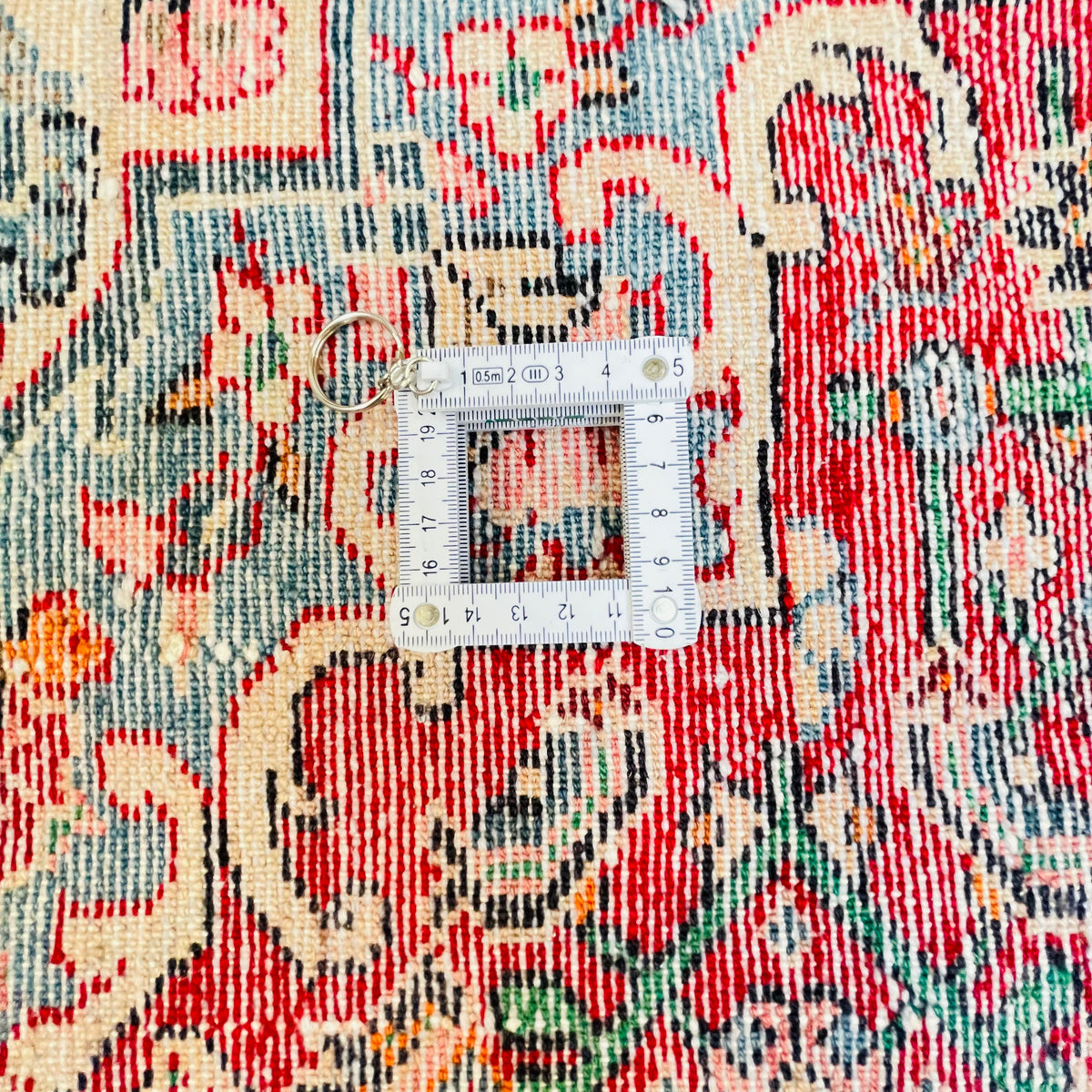 Orientteppich Rot Beige Sternmedaillon, handgeknüpftes Unikat – Ansicht 8