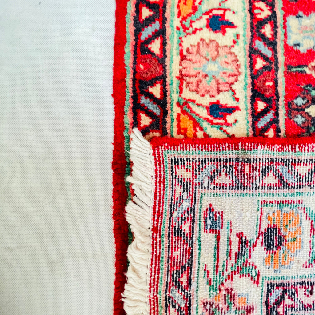 Orientteppich Rot Beige Sternmedaillon, handgeknüpftes Unikat – Ansicht 9
