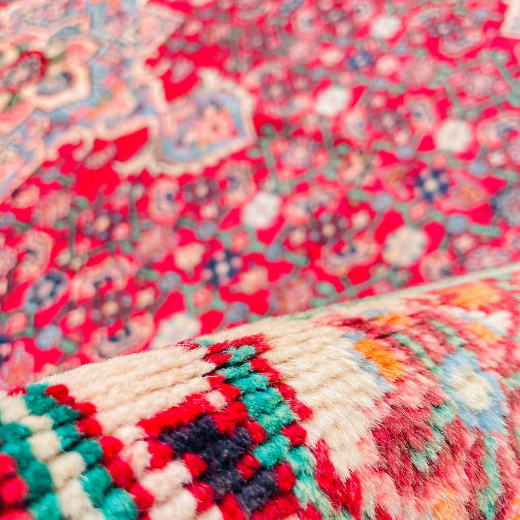 Orientteppich Rot Beige Sternmedaillon, handgeknüpftes Unikat – Ansicht 7
