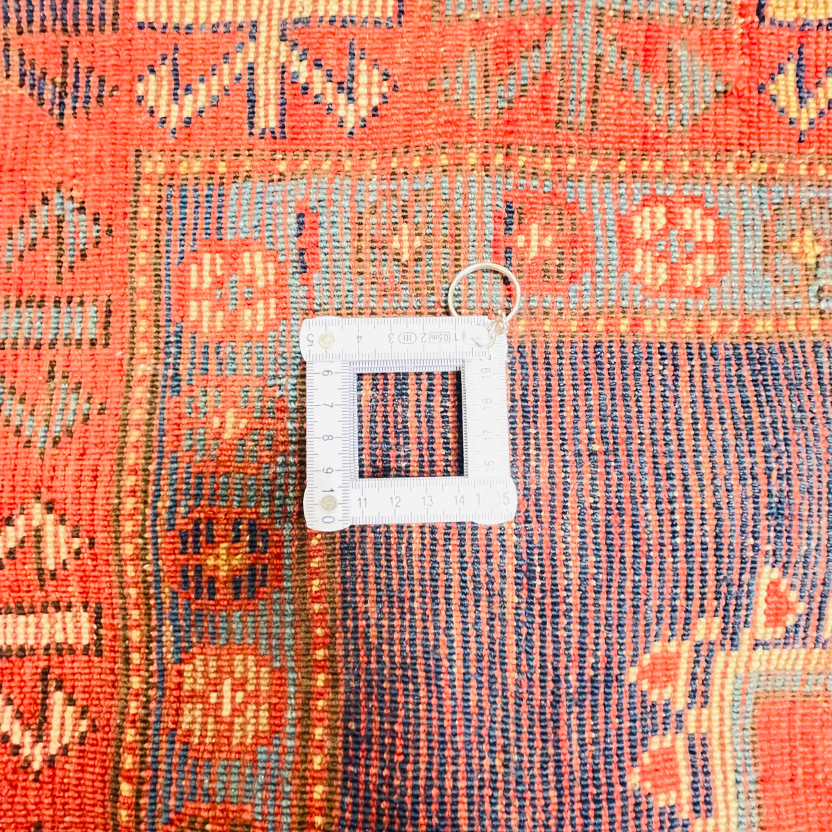Antiker Kazak Teppich Blau Rot, handgeknüpftes Unikat – Ansicht 8