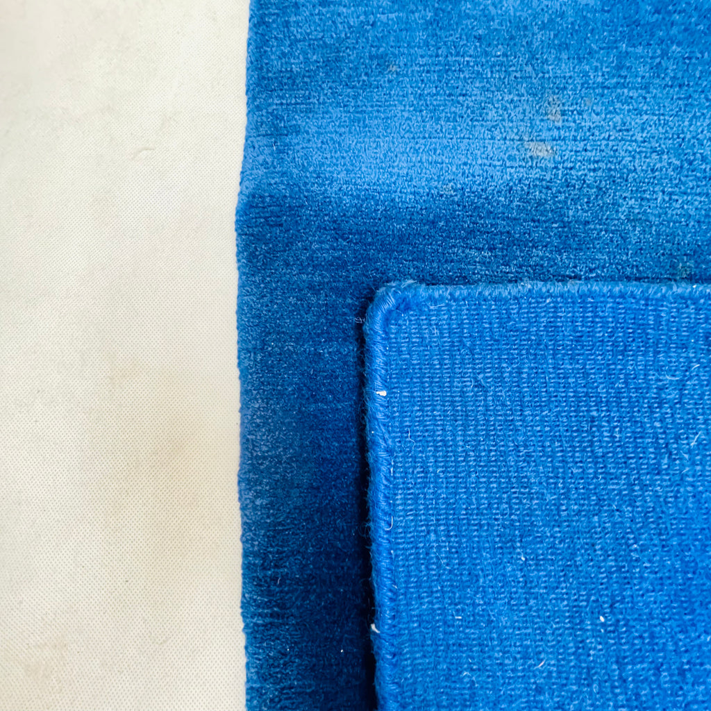 Nepal Teppich B-Ware Blau Gelb, handgeknüpftes Unikat – Ansicht 9