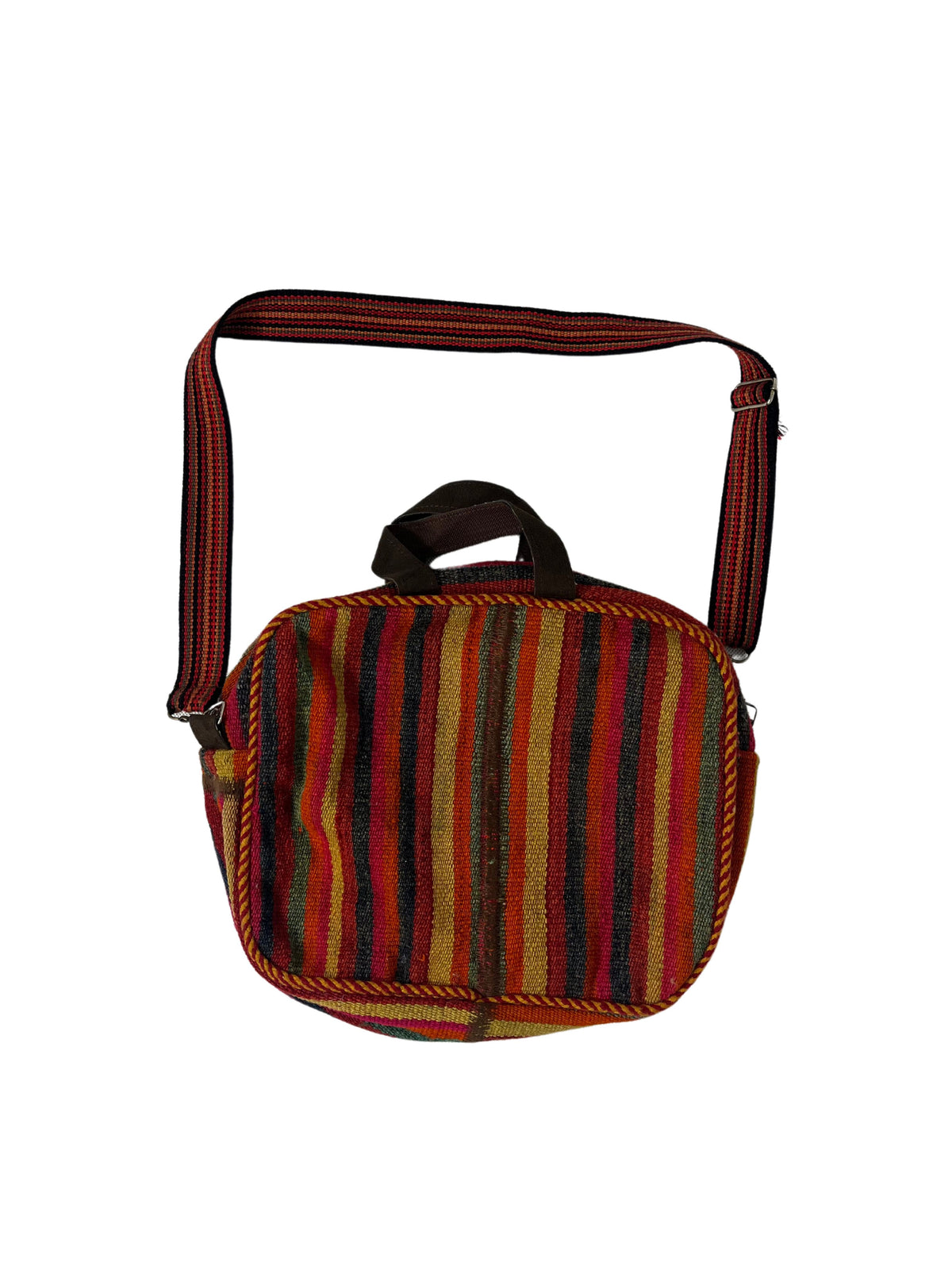 Kelim Tasche Nomad Terracotta Ocker, handgewebtes Unikat – Ansicht 3