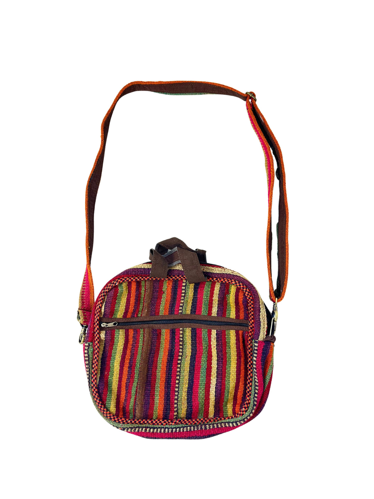 Kelim Tasche Nomad geometrisches Muster, 28 × 33 × 8 cm, handgewebtes Unikat