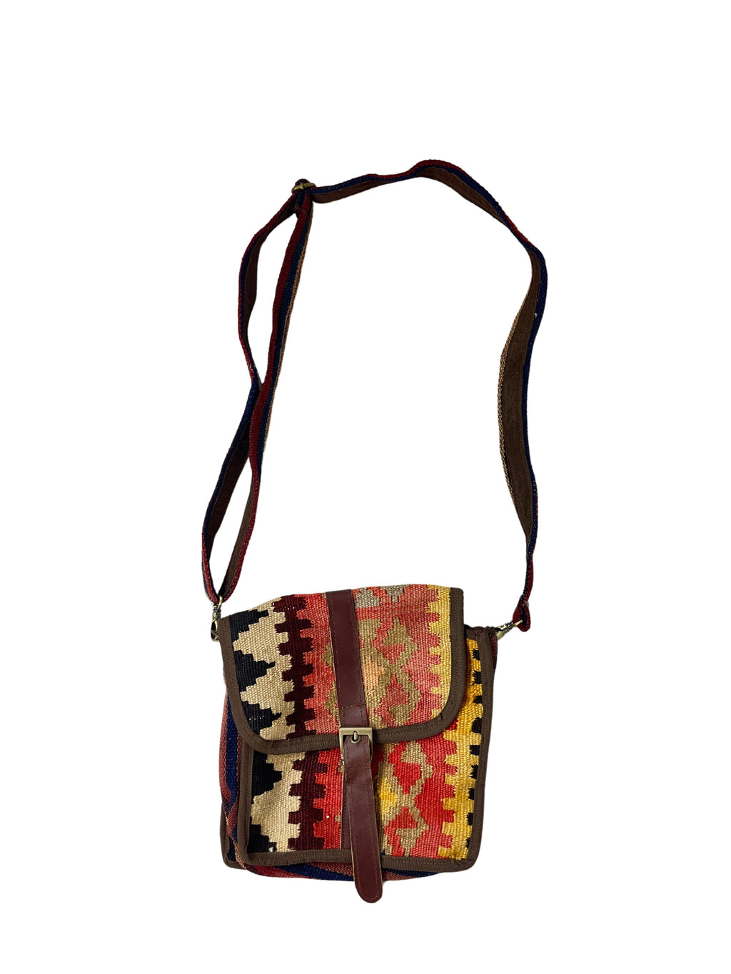 Kelim Tasche Nomad Vintage Orientmuster, 28 × 24 × 8 cm, handgewebtes Unikat