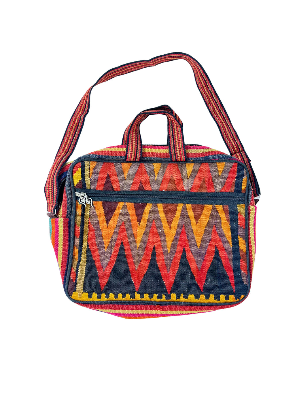 Kelim Tasche Nomad Terracotta, 33 × 44 × 11 cm, handgewebtes Unikat