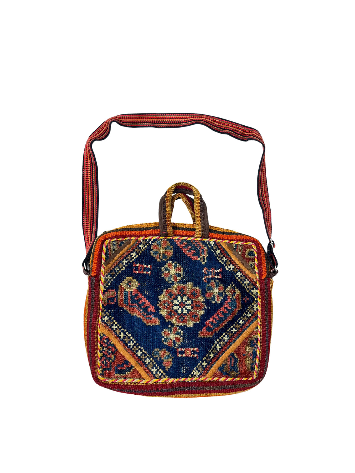 Kelim Tasche Nomad Naturmuster, 32 × 35 × 8 cm, handgewebtes Unikat